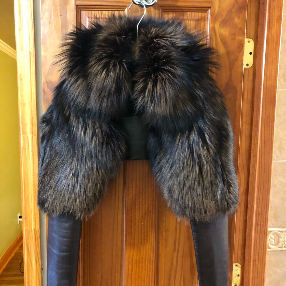 Gucci 100% Fox & leather jacket